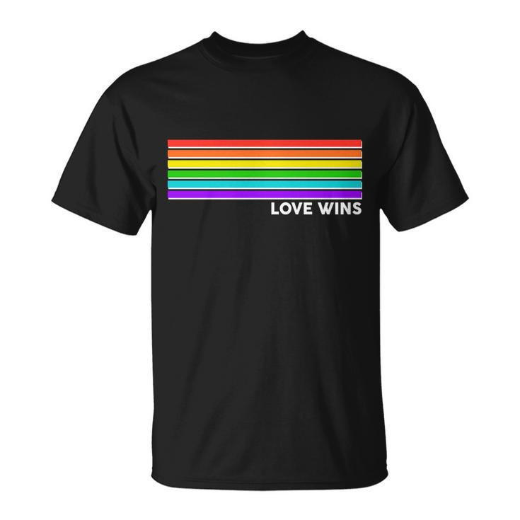 Love Wins Rainbow Stripes Thin Lines Tshirt Unisex T-Shirt