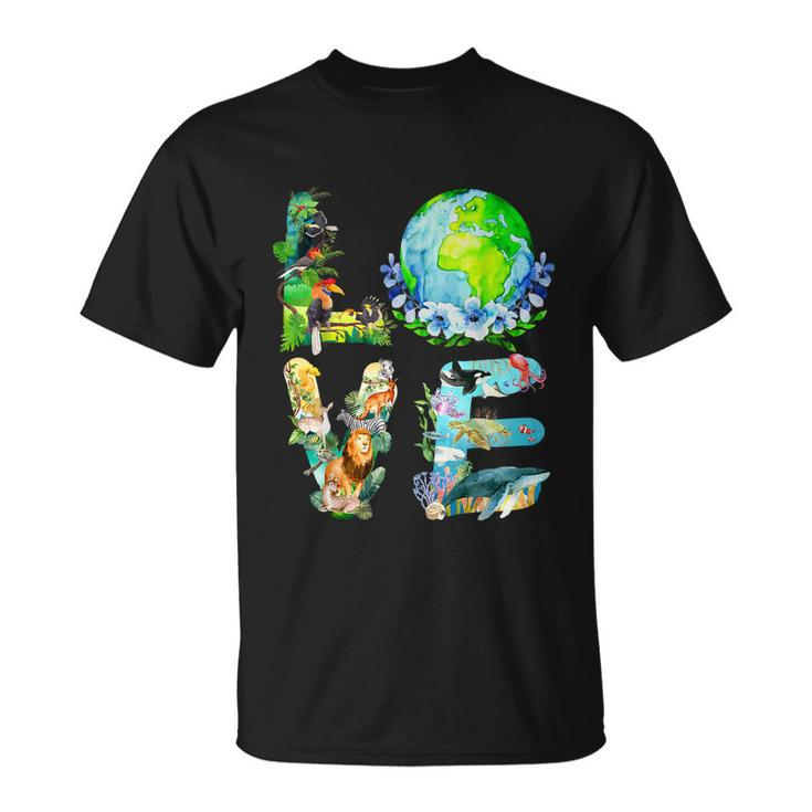 Love World Earth Day 2022 Planet Environmental Animal Tshirt Unisex T-Shirt