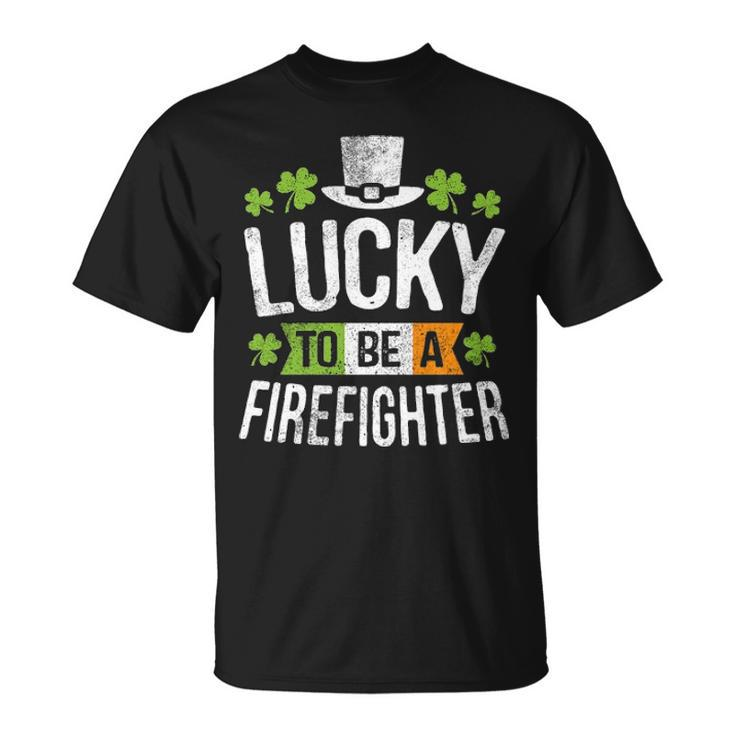 Lucky To Be A Firefighter St Patricks Day T-shirt