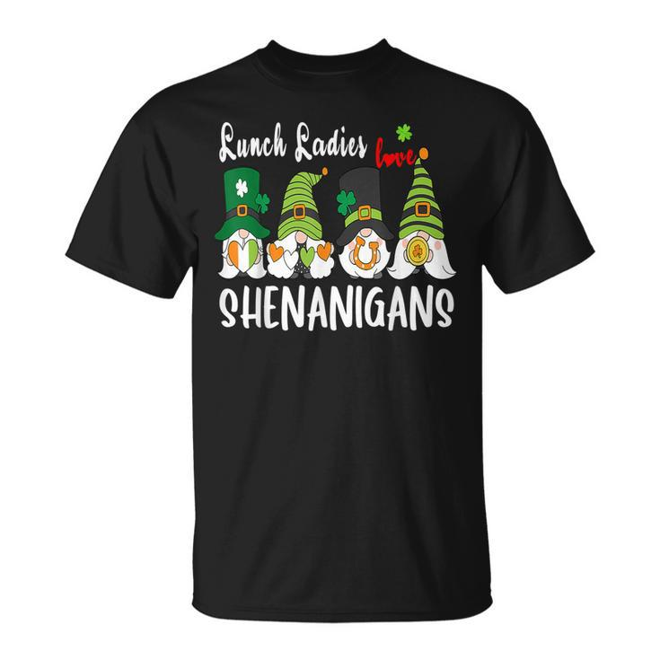 Lunch Ladies Love Shenanigans Gnome St Patricks Day T-shirt