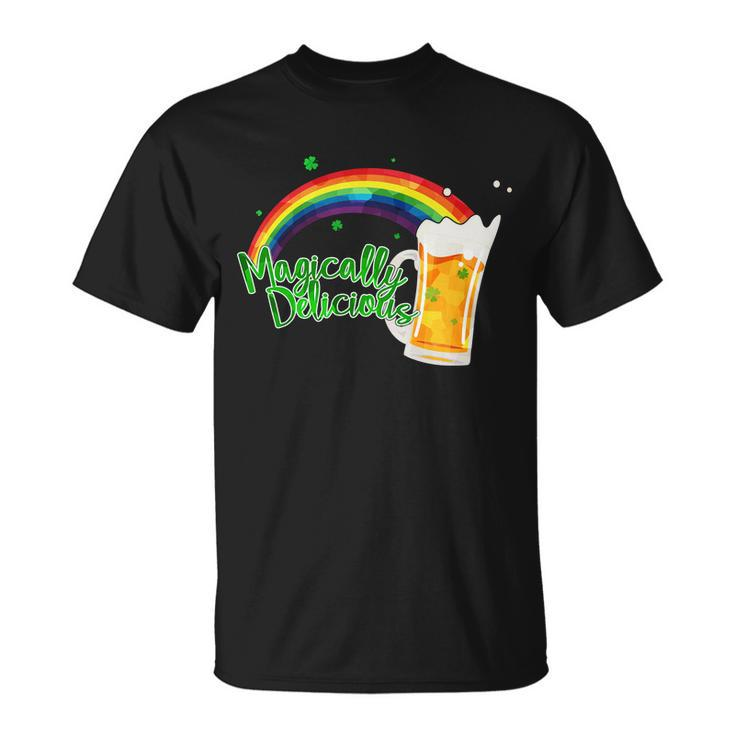 Magically Delicious Rainbow Beer St Patricks Day Unisex T-Shirt