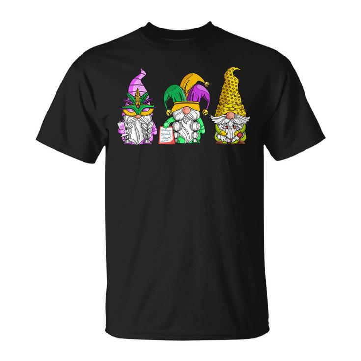 Mardi Gras Gnomes Holding Mask Love Mardi Gras Gnome T-shirt