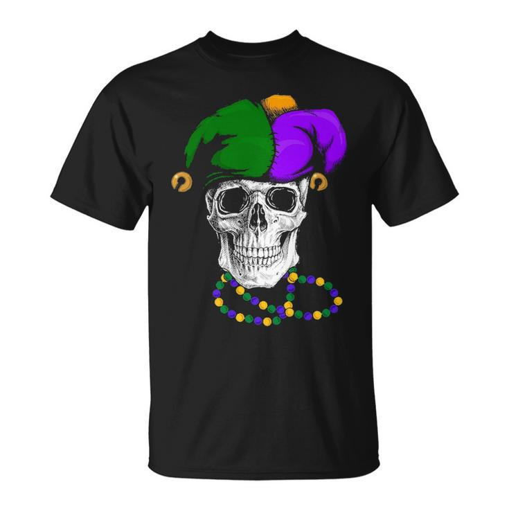 Mardi Gras Skull Jester Hat T-shirt
