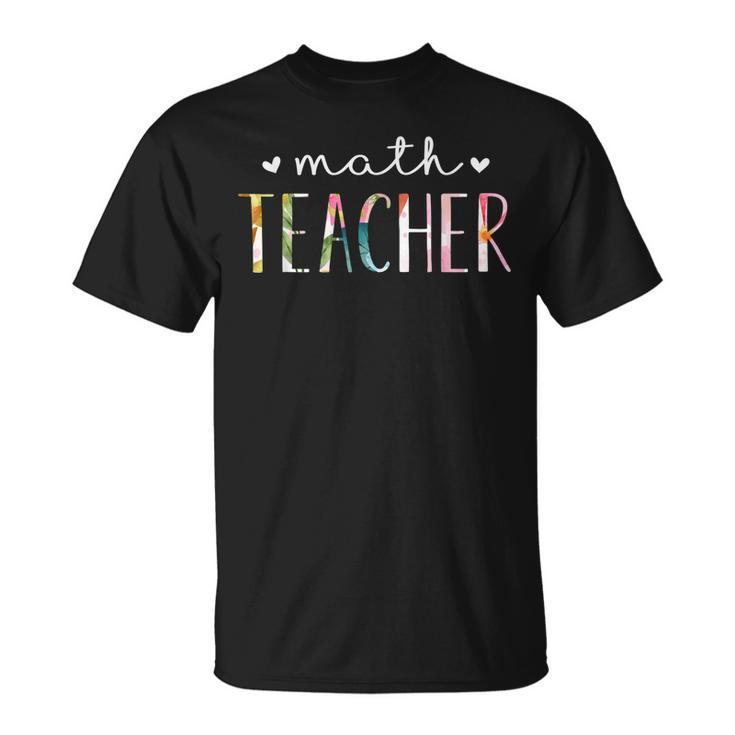 Math Teacher Cute Floral Design  V2 Unisex T-Shirt