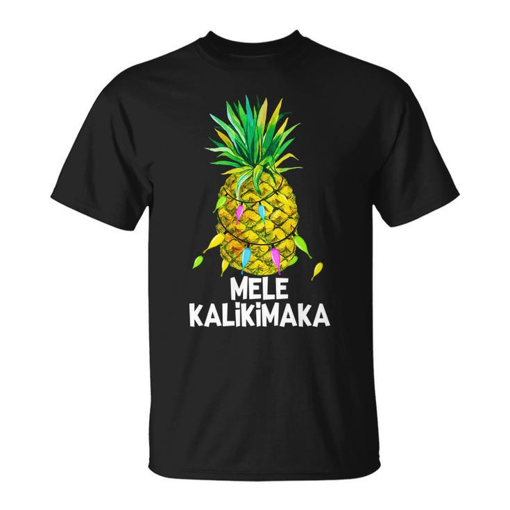 Mele Kalikimaka Pineapple Christmas Lights Unisex T-Shirt