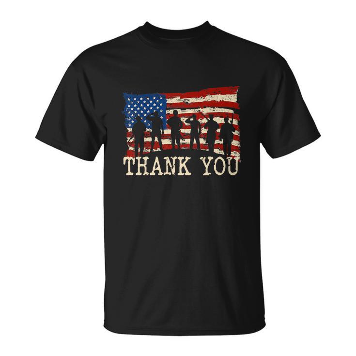 Memorial Day American Flag Thank You Veterans Proud Veteran Unisex T-Shirt