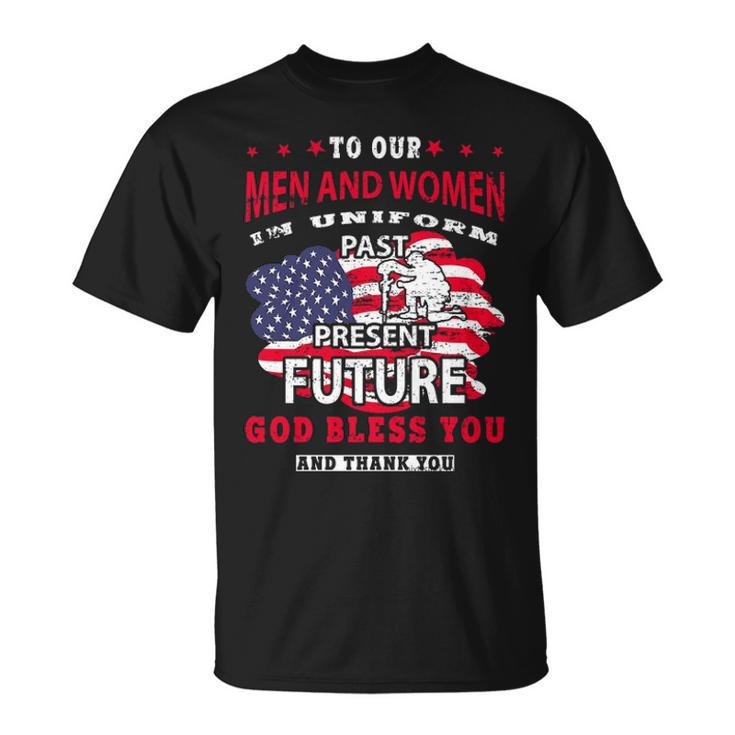 Men And Women In Uniform Veterans T Shirt Design Unisex T-Shirt