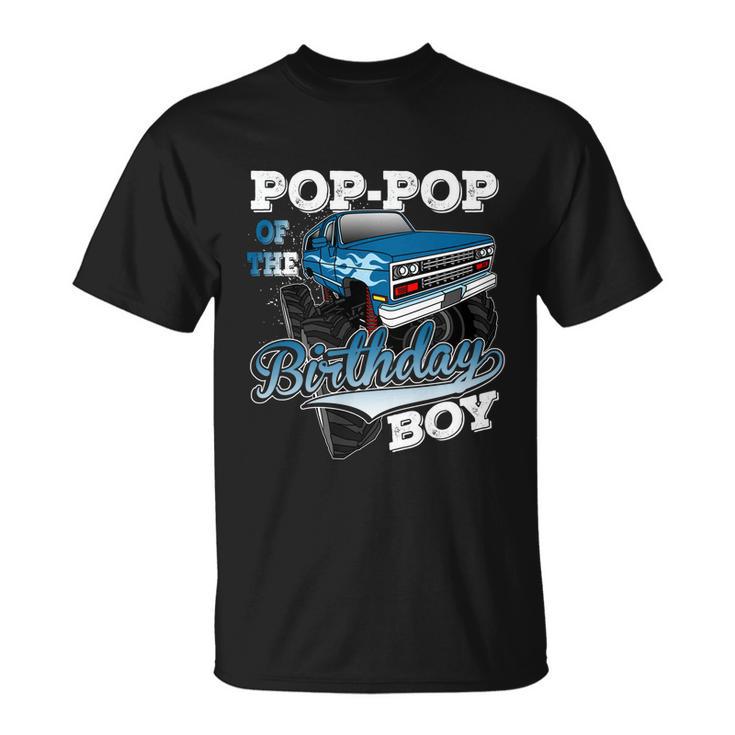 Mens Popgiftpop Of The Birthday Boy Monster Truck Birthday Gift Unisex T-Shirt