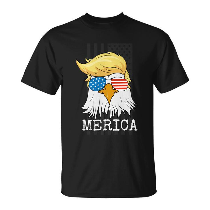Merica Bald Eagle 4Th Of July Trump American Flag Funny Gift Unisex T-Shirt