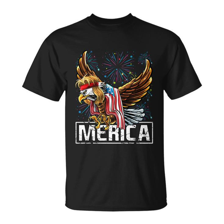 Merica Bald Eagle Mullet 4Th Of July American Flag Patriotic Funny Gift Unisex T-Shirt