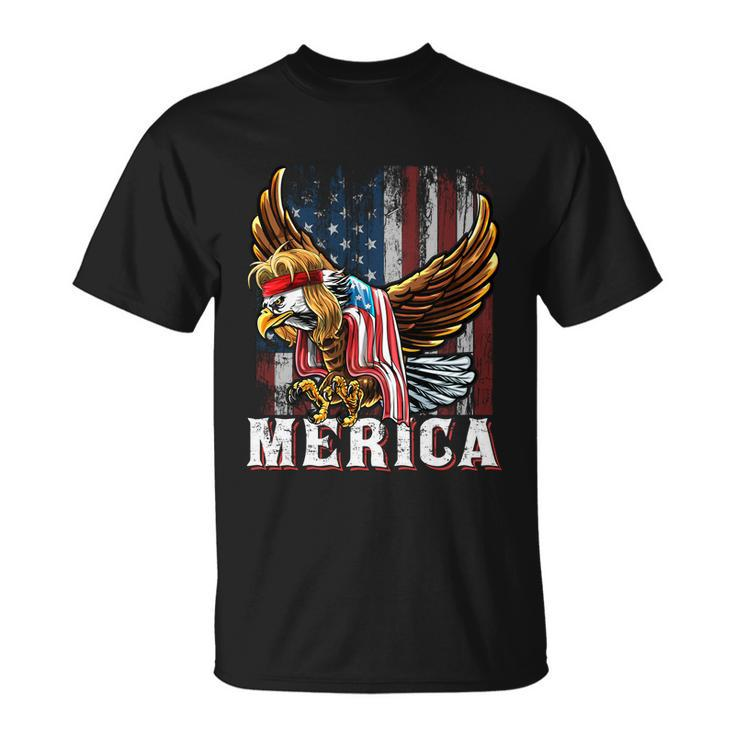 Merica Bald Eagle Mullet 4Th Of July American Flag Patriotic Meaningful Gift Unisex T-Shirt