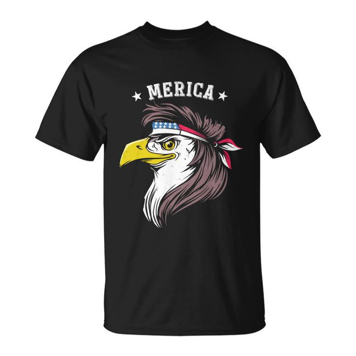 Merica Funny Gift Funny Eagle Mullet Funny Gift 4Th Of July Funny Gift Patriotic Unisex T-Shirt