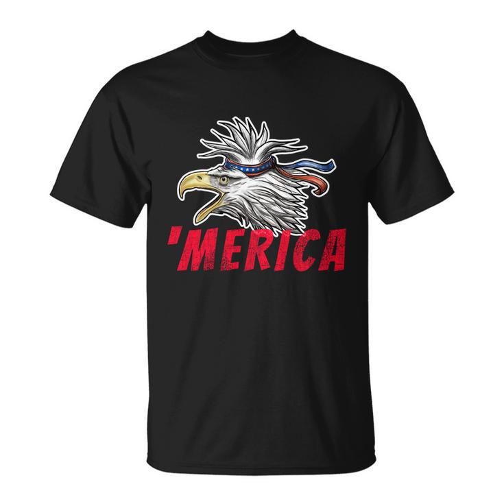 Merica Usa Bald Eagle Mullet Distressed 4Th Of July Gift Funny Gift Unisex T-Shirt