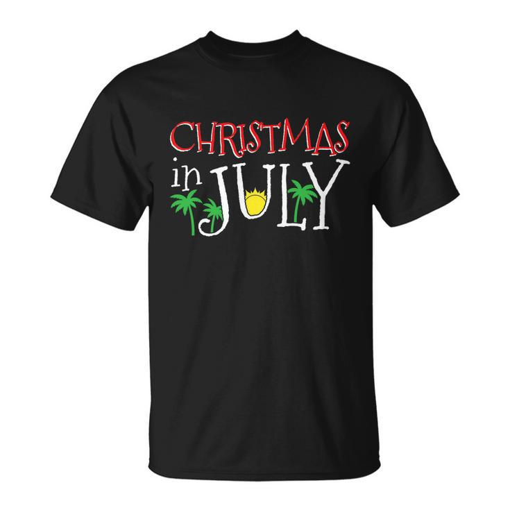 Merry Christmas Summer Funny Santa Christmas In July Unisex T-Shirt