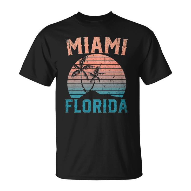 Miami Beach Tropical Summer Vacation Retro Miami Florida Unisex T-Shirt