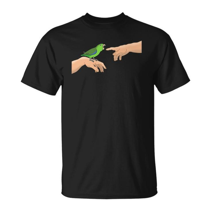 Michelangelo Angry Green Parrotlet Birb Memes Parrot Owner Unisex T-Shirt