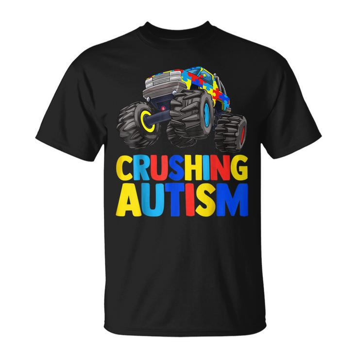 Monster Truck Crushing Austim Autism Awareness  V2 Unisex T-Shirt