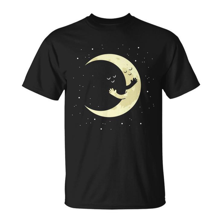 Moon Hug Sky Filled With Stars Unisex T-Shirt