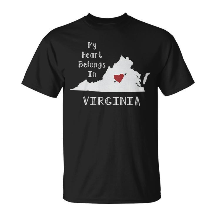 My Heart Belongs In Virginia Unisex T-Shirt