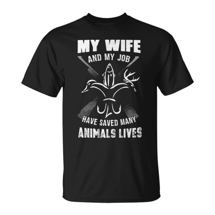 My Wife & Job - Saved Many Animals Unisex T-Shirt
