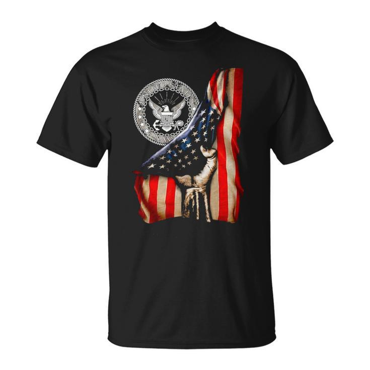 Navy Flag Front Unisex T-Shirt