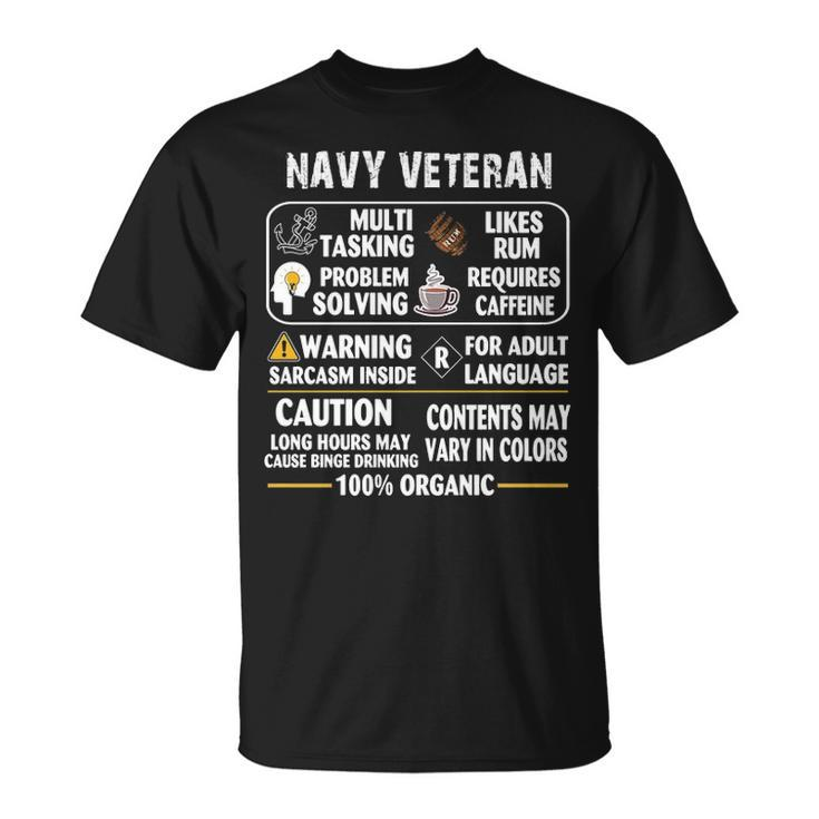 Navy Veteran - 100 Organic Unisex T-Shirt