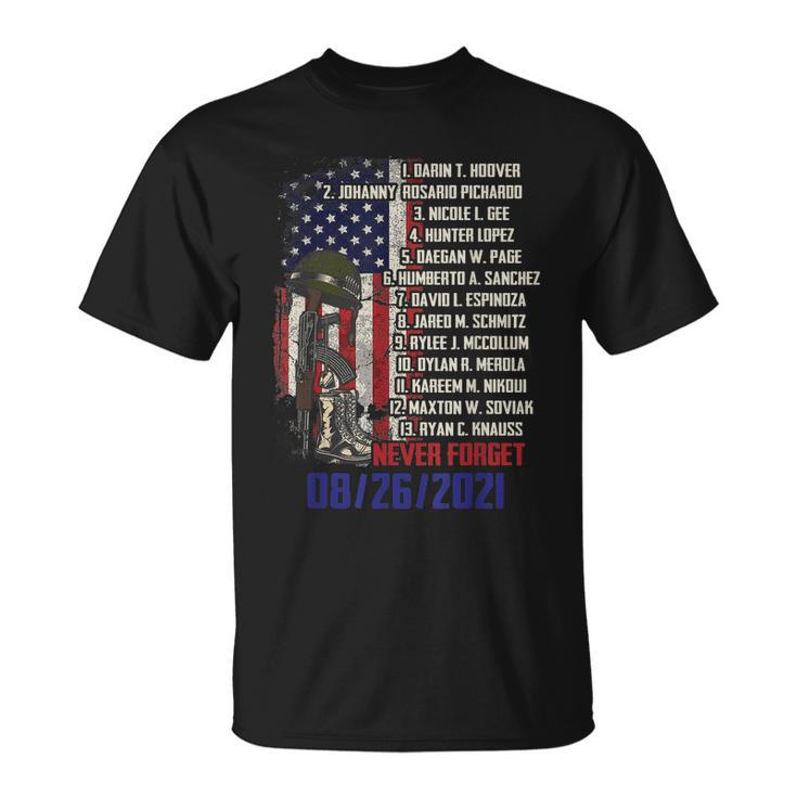 Never Forget Of Fallen Soldiers 13 Heroes Name 08262021 Tshirt Unisex T-Shirt