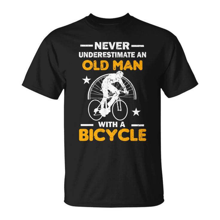 Never Underestimate An Old Man With A Bicycle Tshirt Unisex T-Shirt