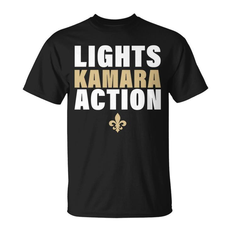 New Orleans Lights Kamara Action Football T-shirt