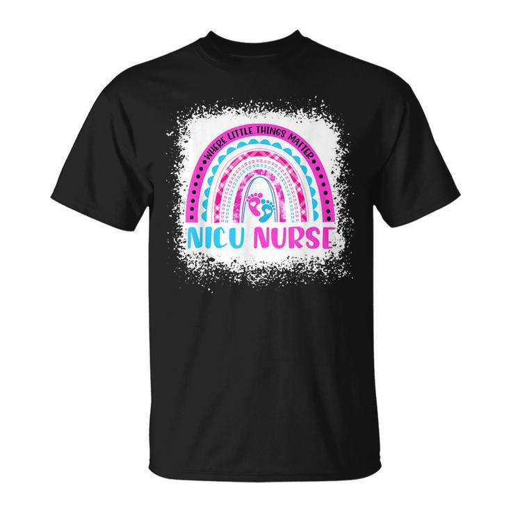 Nicu Nurse Neonatal Nurse Labor And Delivery Leopard Rainbow  V2 Unisex T-Shirt