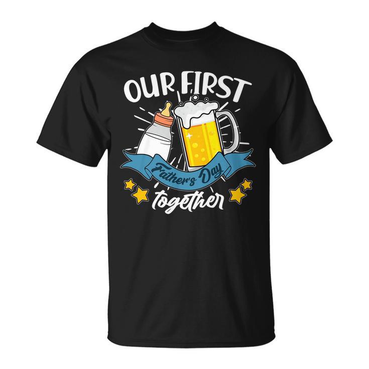 Our First Fathers Day Together Baby Bottle Beer Mug Unisex T-Shirt