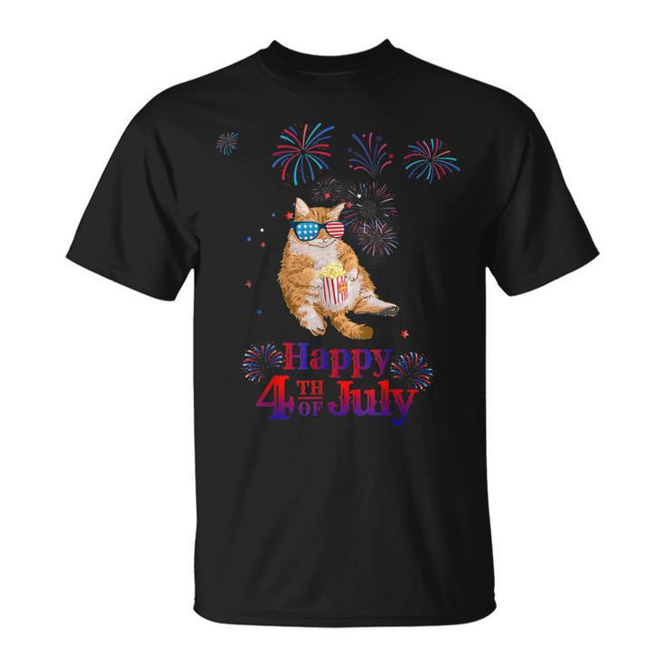 Patriotic Cat  Happy 4Th Of July  Unisex T-Shirt