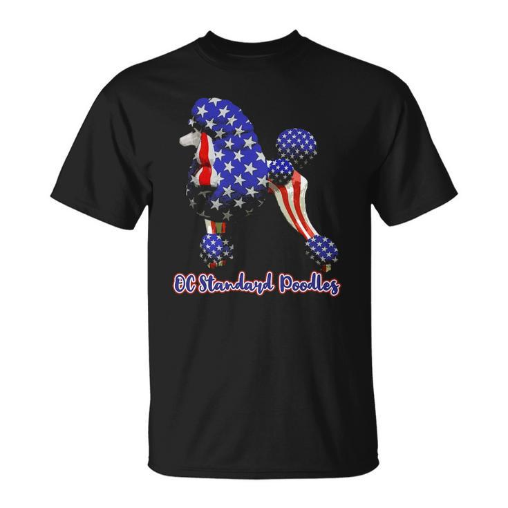Patriotic Flag Poodle For American Poodle Lovers Unisex T-Shirt