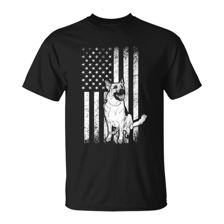 Patriotic German Shepherd American Flag Dog Lover Gift V4 Unisex T-Shirt