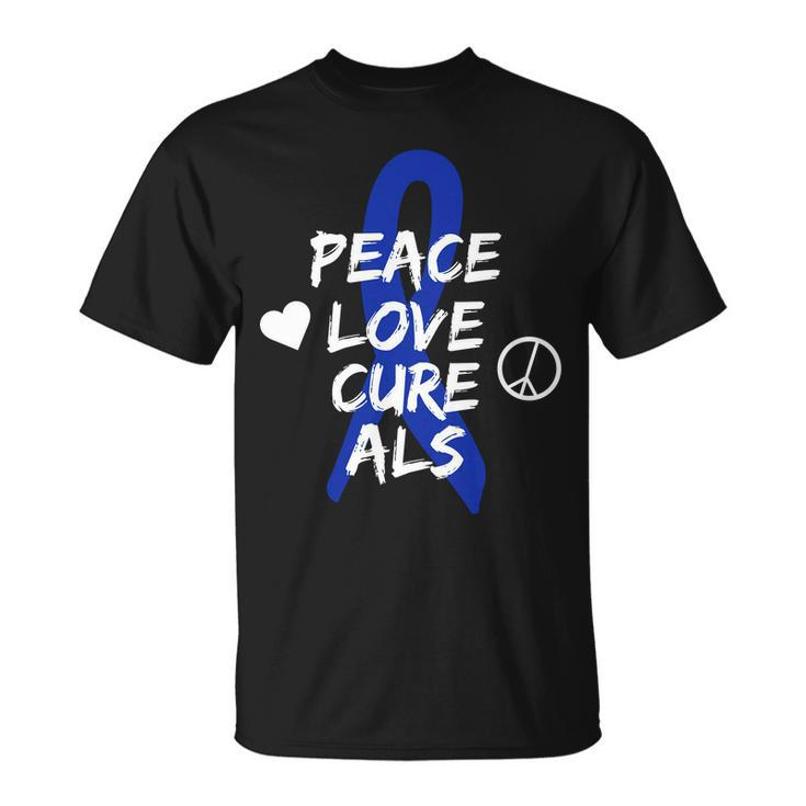 Peace Love Cure Als Awareness Tshirt Unisex T-Shirt