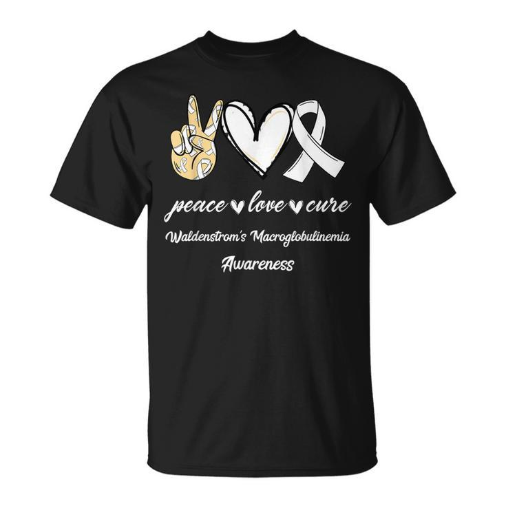 Peace Love Cure Waldenstroms Macroglobulinemia Awareness T-shirt
