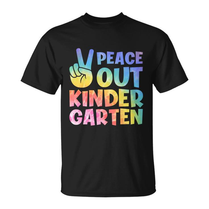 Peace Out Kindergarten Grade 2022 Happy Last Day Of School Gift Unisex T-Shirt