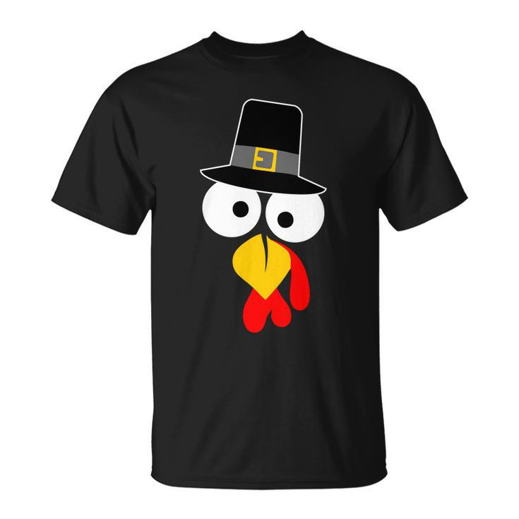 Pilgrim Turkey Big Face Thanksgiving Tshirt Unisex T-Shirt