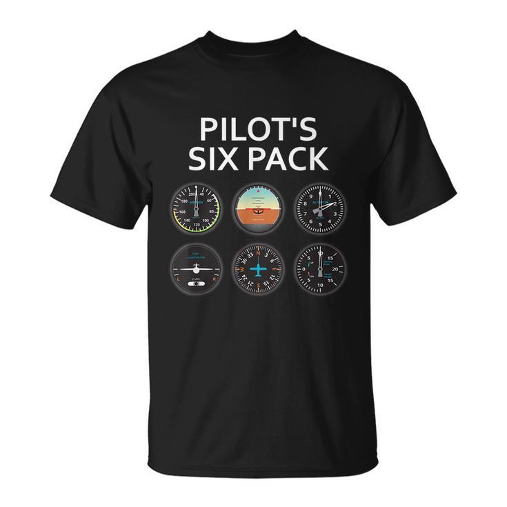 Pilots Six Pack Funny Aviation Unisex T-Shirt