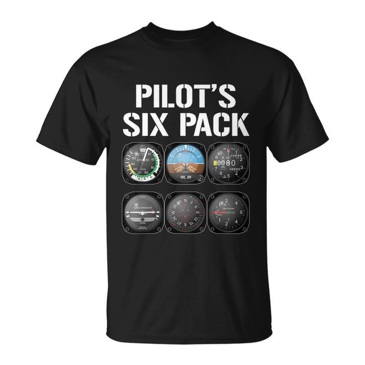 Pilots Six Pack Gift Funny Pilot Aviation Flying Gift Unisex T-Shirt