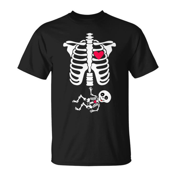 Pregnant Skeleton Ribcage With Baby Costume Unisex T-Shirt