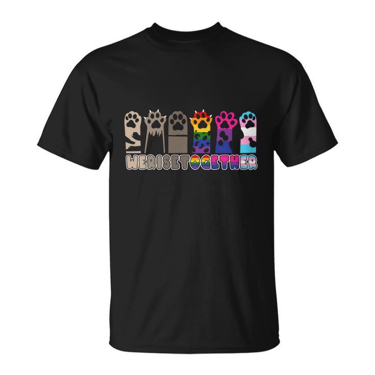 Pride Month We Rise Together Gay Pride Cat Unisex T-Shirt