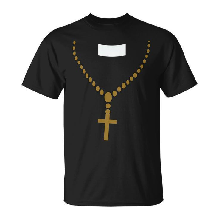 Priest Costume Cross Religion Unisex T-Shirt