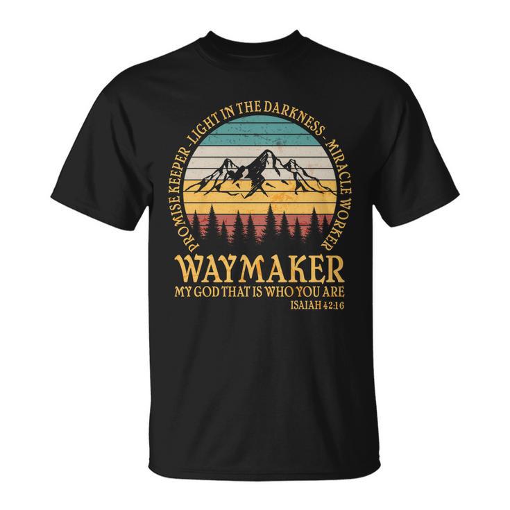 Promise Keeper Waymaker Isaiah Forest Mountains Unisex T-Shirt