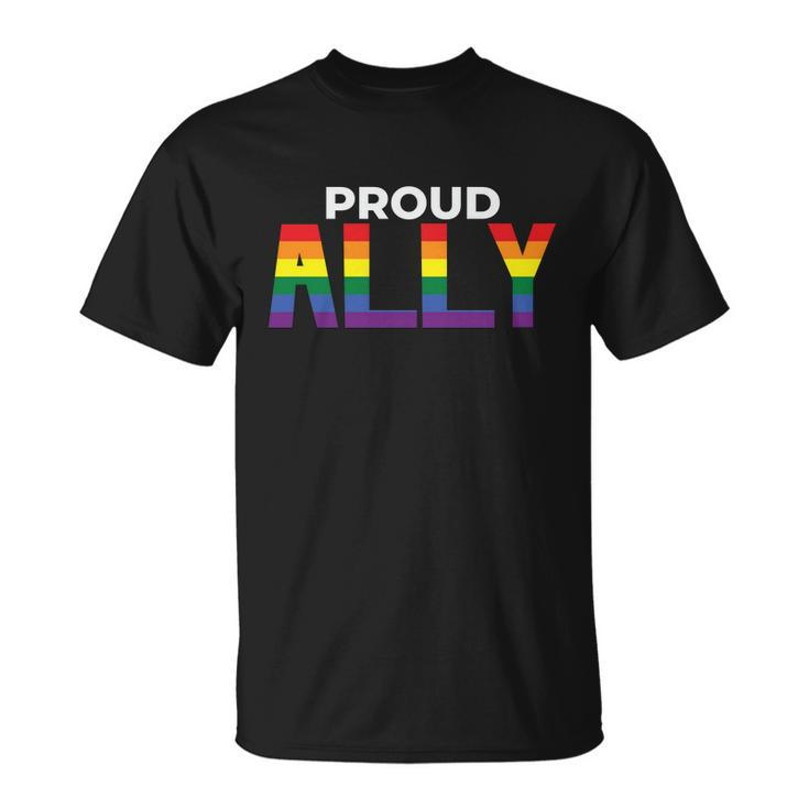 Proud Ally Lgbt Gay Pride Lesbian Bisexual Ally Quote V2 Unisex T-Shirt