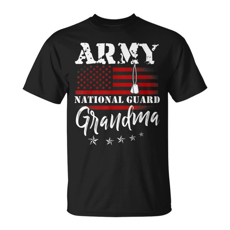 Proud Army National Guard Grandma Us Flag Us Military T-shirt