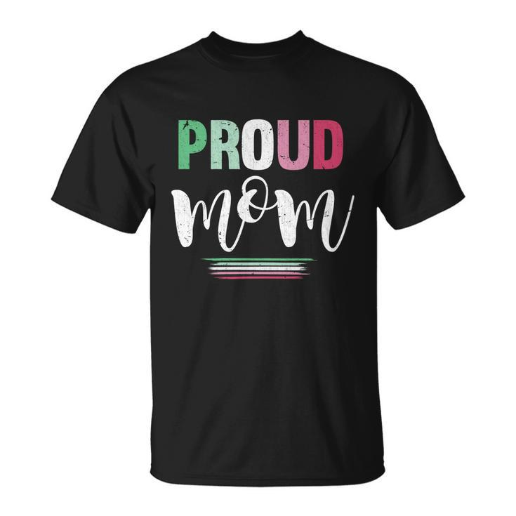 Proud Mom Abrosexual Flag Lgbtq Mothers Day Abrosexual Gift Unisex T-Shirt