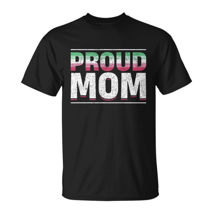 Proud Mom Abrosexual Flag Lgbtq Queer Mothers Day Abrosexual Funny Gift Unisex T-Shirt