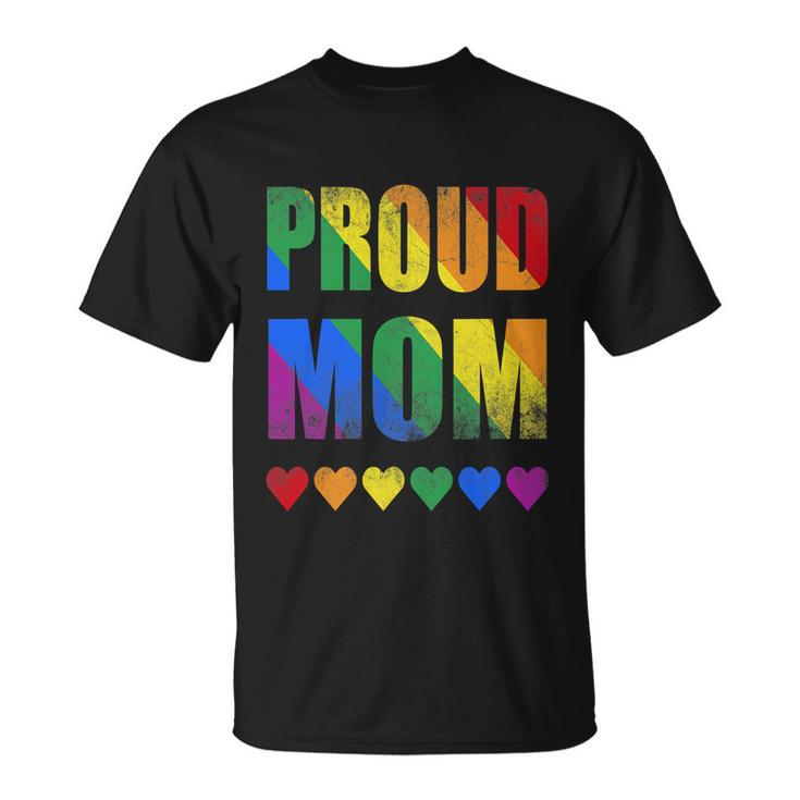 Proud Mom Gay Lesbian Lgbtq Pride Rainbow Mothers Day Gift Unisex T-Shirt