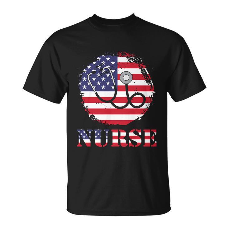 Proud Nurse 4Th Of July Graphic Plus Size Shirt Unisex T-Shirt